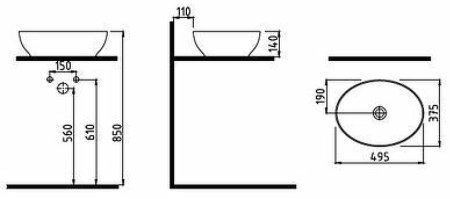 Раковина-чаша Bien Motto 50 MTLG05002FD0W5000 Белая матовая 