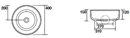 Раковина-чаша Kerasan Nolita 40 534430 Белая матовая 