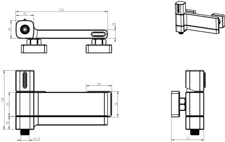 Смеситель для ванны ESKO Abu Dhabi" без аксессуаров (ABU54)" 