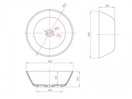 Раковина-чаша Montebianco Piemont 450 12043 Белая 