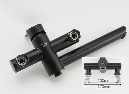 Смеситель для ванны Frap H801 F32801-6 универсальный Черный матовый 