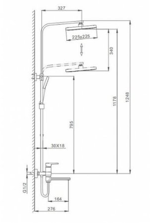 Душевая система Frap H60 F2460 Хром 