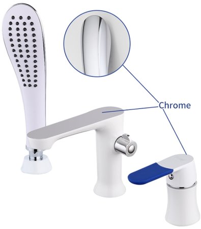 Смеситель на борт ванны Frap H34 F1134 Белый Хром 