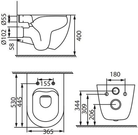 Унитаз Allen Brau Reality 4.32006.20 подвесной Белый без сиденья 