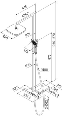 Душевая система с тропическим душем с термостатом IDDIS SpaHome (SPHSBTKi06) 