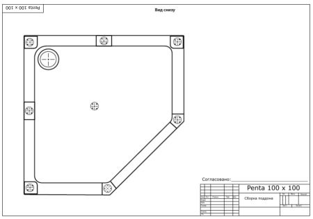 Поддон для душа Bas Пента 100x100 см NEW 