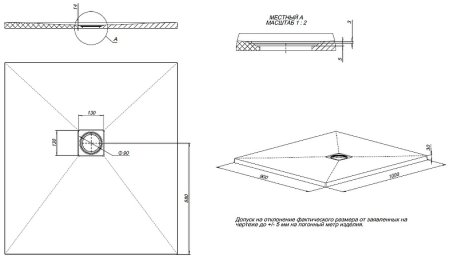 Душевой поддон из искусственного камня Allen Brau Priority 100x90 8.31004-AM Антрацит 