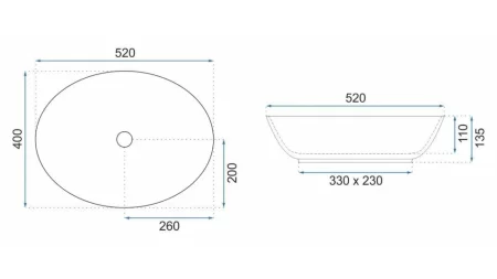 Раковина 52х40 см Rea Margot REA-U8709 