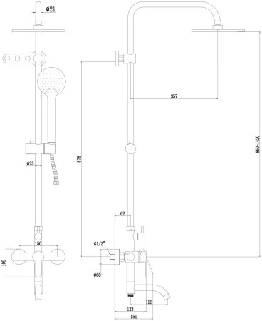 Душевая стойка Fmark (FS8245A) 