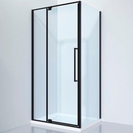 Душевой уголок Black&White Stellar Wind S812 BC 90x90 812900 профиль Черный матовый стекло прозрачное 