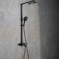 Душевая система Black&White Universe U7855B 7855BU с термостатом Черная матовая