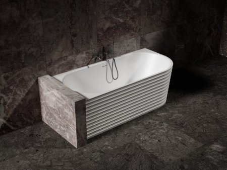 Ванна из искусственного камня ABBER Stein AS9651 L белая матовая 