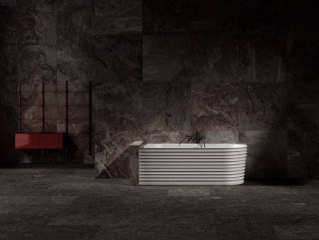 Ванна из искусственного камня ABBER Stein AS9651 L белая матовая 