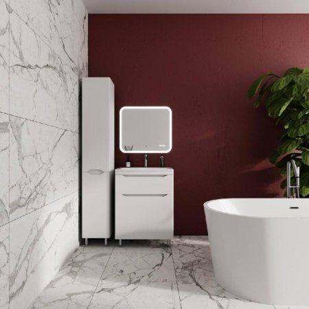 Тумба напольная "Марелла 60" (2 ящ.) Люкс антискрейтч белый глянец, PLUS 