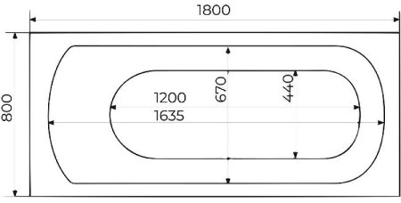 Акриловая ванна Creto Scala 180х80 1-1155 без гидромассажа 