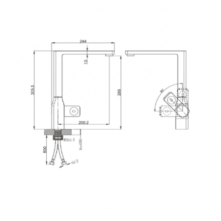 Смеситель для кухни Landberg LB 4805 Хром 