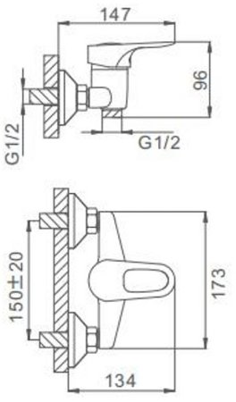 Смеситель для душа Frap H28 F2028-B Хром 