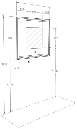 Зеркало Aquaton Уэльс 100 1A208002WA010 с подсветкой с сенсорным выключателем с антизапотеванием 