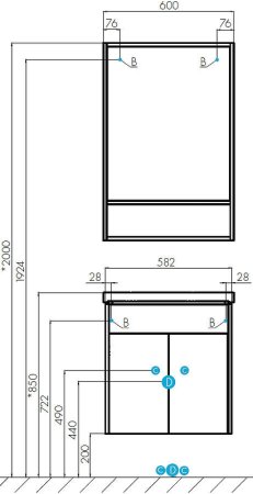Зеркало Aquaton Флай 60 1A237602FA860 Дуб крафт 