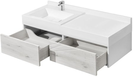 Тумба под раковину Aquaton Сакура 100 1A234901SKW80 подвесная Ольха наварра Белый глянец 