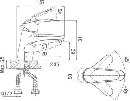 Смеситель D&K Passau Bayern DA1192101 для раковины 