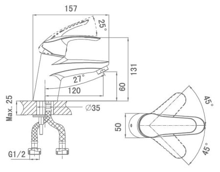 Смеситель D&K Passau Bayern DA1192101 для раковины 