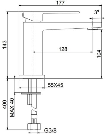 Смеситель для раковины Fiore Kube 100BB8516 Белый 