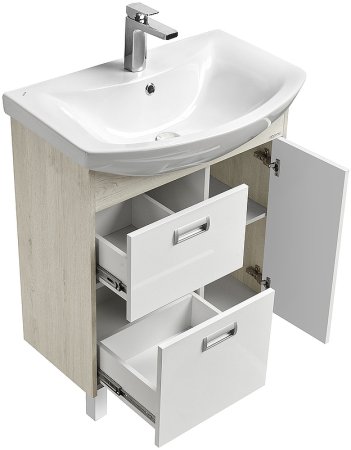 Тумба под раковину Aquaton Бекка PRO 70 1A208701BAC20 Белый Дуб сомерсет 