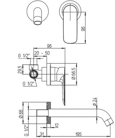 Смеситель для раковины Paini Nove 09CR208 Хром 
