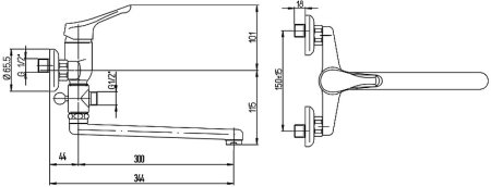 Смеситель для ванны Paini Bios 05 05CR119LMKM универсальный Хром 