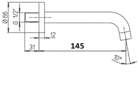 Излив для смесителя Paini Cox 78CR430 Хром 