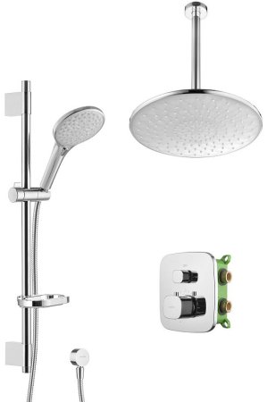 Душевая система Swedbe Platta 5557 с термостатом Хром 