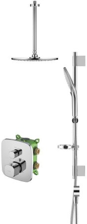 Душевая система Swedbe Platta 5557 с термостатом Хром 