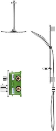 Душевая система Swedbe Platta 5557 с термостатом Хром 