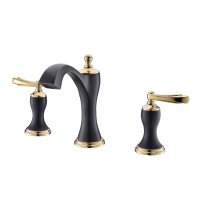 Смеситель для раковины врезной 3-х секционный TIMO Unari 7511/04F Черный / золото