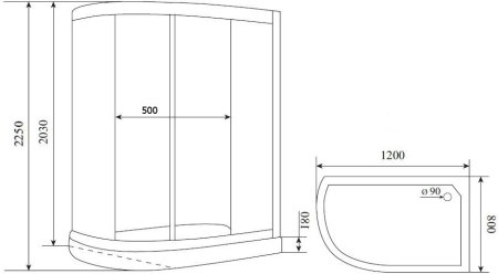 Душевая кабина Timo Premium Ilma-902 R B Black 