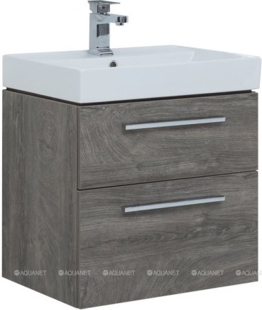 Тумба с раковиной Aquanet Nova 60 дуб рошелье (2 ящика) 