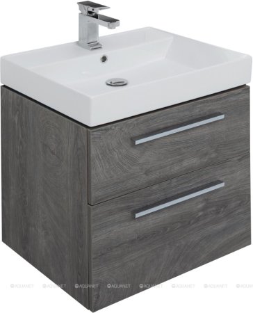Тумба с раковиной Aquanet Nova 60 дуб рошелье (2 ящика) 