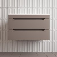 Тумба подвесная Style Line "Остин" под раковину Фортуна 80 2 ящ тауп темный эмаль PLUS