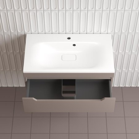 Тумба подвесная Style Line "Остин" под раковину Фортуна 80 2 ящ тауп темный эмаль PLUS 