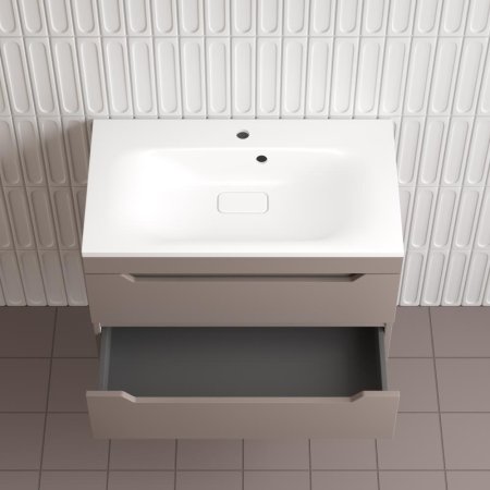 Тумба подвесная Style Line "Остин" под раковину Фортуна 80 2 ящ тауп темный эмаль PLUS 