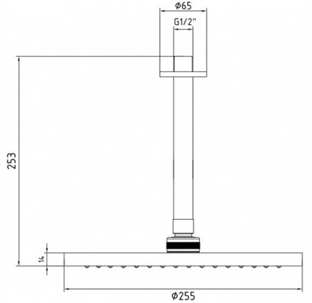 Верхний душ E.C.A. Myra 102145033C1EX Черный матовый 