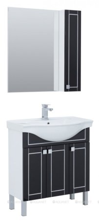 Зеркало-шкаф Aquanet Эрвин 80 черный 