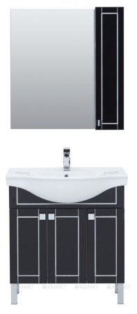 Зеркало-шкаф Aquanet Эрвин 80 черный 