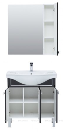 Зеркало-шкаф Aquanet Эрвин 80 черный 