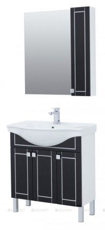 Зеркало-шкаф Aquanet Эрвин 80 черный 