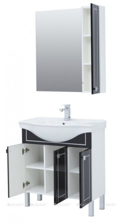 Зеркало-шкаф Aquanet Эрвин 80 черный 