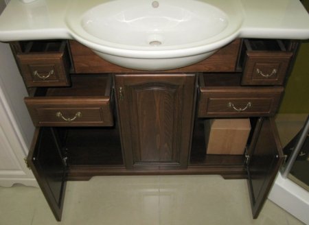 Тумба под раковину Opadiris Риспекто 105 Z0000001784 Орех антикварный ручки Бронза 