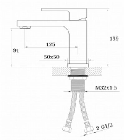 Cмеситель для раковины GANZER STEFAN GZ12014C CHROME\BLACK 