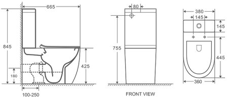 Унитаз компакт Azario Grado AZ-2141 с бачком и сиденьем Микролифт 